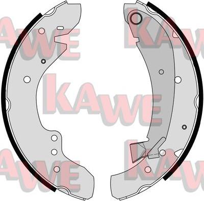 Kawe 07110 - Комплект гальм, барабанний механізм autocars.com.ua