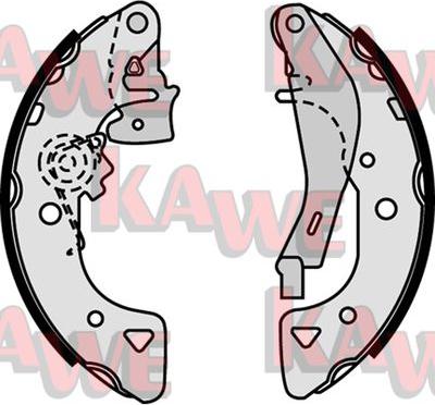 Kawe 07540 - Комплект гальм, барабанний механізм autocars.com.ua