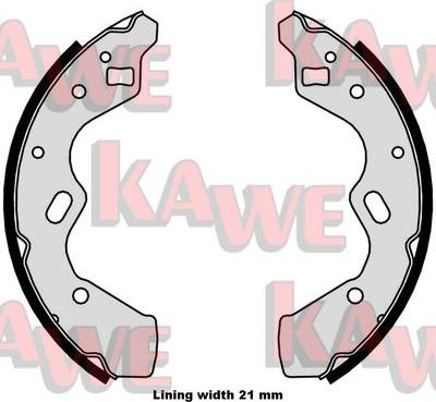 Kawe 08050 - Комплект гальм, барабанний механізм autocars.com.ua
