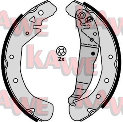 Kawe 08210 - Комплект гальм, барабанний механізм autocars.com.ua