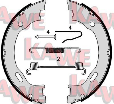 Kawe 08719 - Комплект гальм, ручник, парковка autocars.com.ua