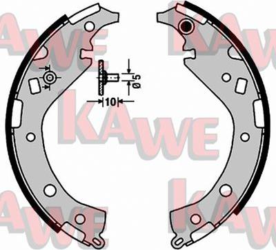 Kawe 09170 - Комплект гальм, барабанний механізм autocars.com.ua