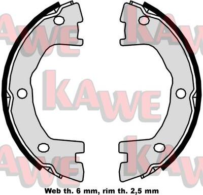 Kawe 09250 - Комплект гальм, ручник, парковка autocars.com.ua