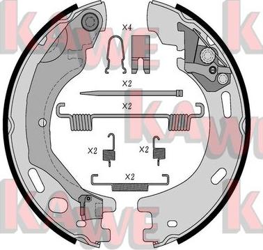 Kawe 09570K - Комплект гальм, ручник, парковка autocars.com.ua