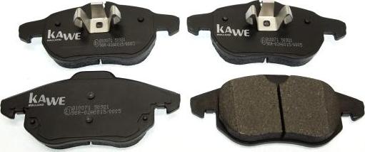 Kawe 810071 - Тормозные колодки, дисковые, комплект autodnr.net
