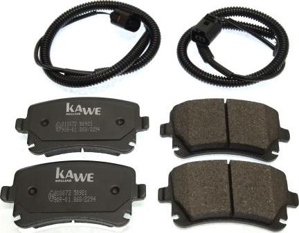Kawe 810072 - Тормозные колодки, дисковые, комплект autodnr.net