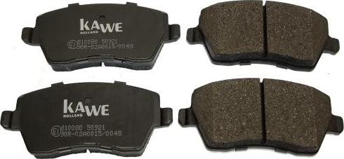 Kawe 810080 - Тормозные колодки, дисковые, комплект autodnr.net