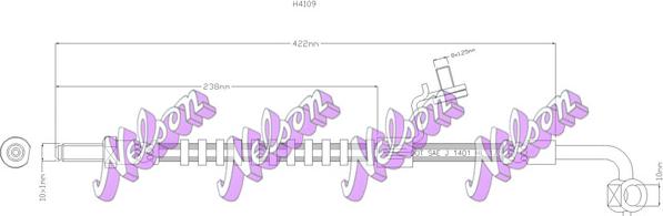 Kawe H4109 - Гальмівний шланг autocars.com.ua