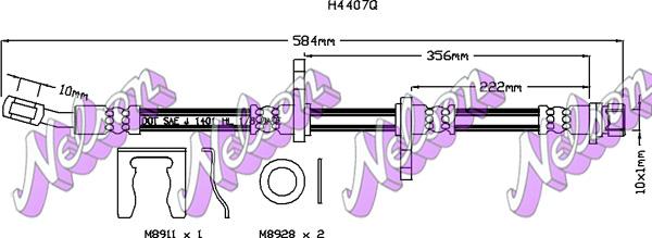 Kawe H4407Q - Гальмівний шланг autocars.com.ua