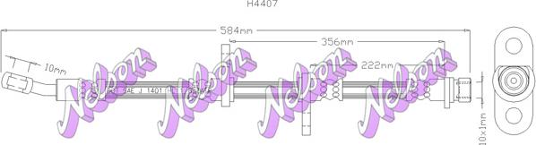 Kawe H4407 - Гальмівний шланг autocars.com.ua