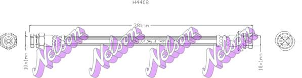 Kawe H4408 - Гальмівний шланг autocars.com.ua