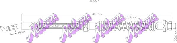 Kawe H4667 - Гальмівний шланг autocars.com.ua