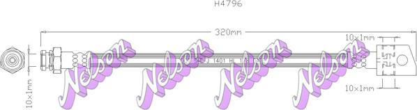 Kawe H4796 - Гальмівний шланг autocars.com.ua