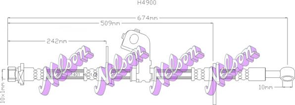 Kawe H4900 - Гальмівний шланг autocars.com.ua