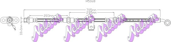 Kawe H5168 - Гальмівний шланг autocars.com.ua