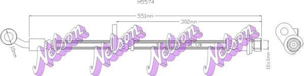 Kawe H5574 - Гальмівний шланг autocars.com.ua