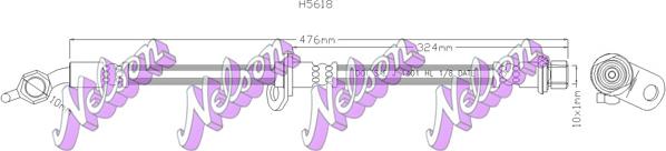 Kawe H5618 - Гальмівний шланг autocars.com.ua