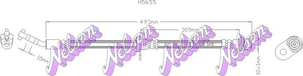 Kawe H5655 - Гальмівний шланг autocars.com.ua