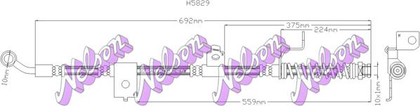 Kawe H5829 - Гальмівний шланг autocars.com.ua