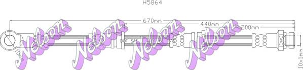 Kawe H5864 - Гальмівний шланг autocars.com.ua