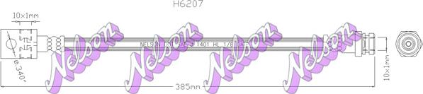 Kawe H6207 - Гальмівний шланг autocars.com.ua