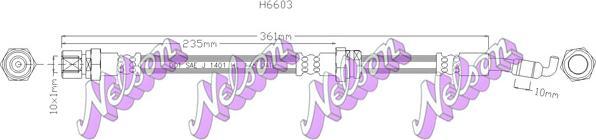 Kawe H6603 - Гальмівний шланг autocars.com.ua