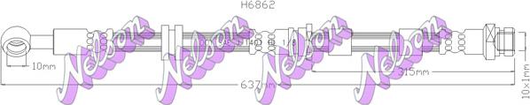 Kawe H6862 - Гальмівний шланг autocars.com.ua