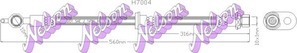 Kawe H7004 - Гальмівний шланг autocars.com.ua