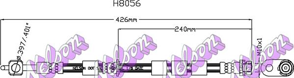 Kawe H8056 - Гальмівний шланг autocars.com.ua