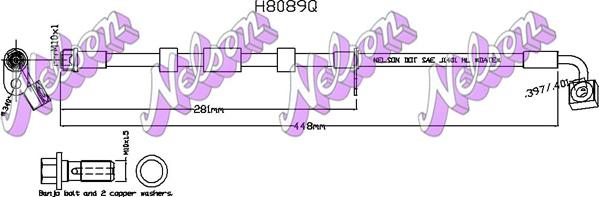 Kawe H8089Q - Гальмівний шланг autocars.com.ua