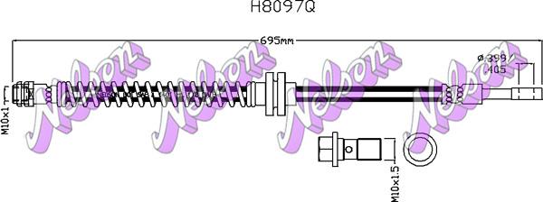 Kawe H8097Q - Гальмівний шланг autocars.com.ua