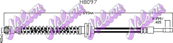 Kawe H8097 - Гальмівний шланг autocars.com.ua