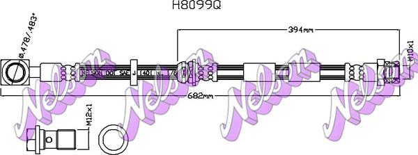 Kawe H8099Q - Гальмівний шланг autocars.com.ua