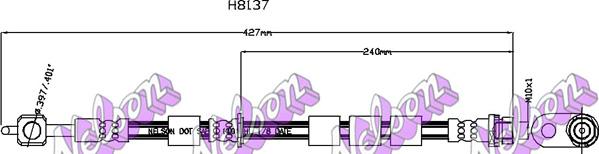 Kawe H8137 - Гальмівний шланг autocars.com.ua