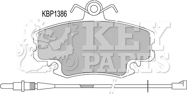 Key Parts KBP1386 - Тормозные колодки, дисковые, комплект autodnr.net