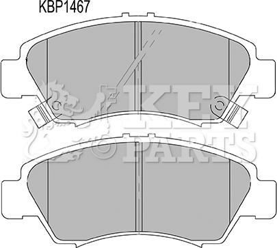 Key Parts KBP1467 - Гальмівні колодки, дискові гальма autocars.com.ua