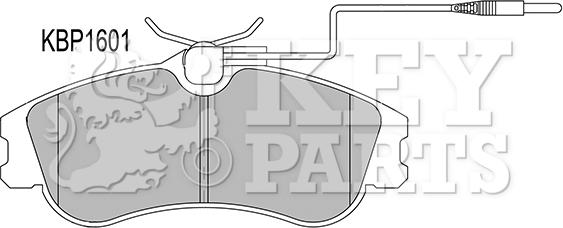 Key Parts KBP1601 - Гальмівні колодки, дискові гальма autocars.com.ua