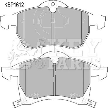 Key Parts KBP1612 - Гальмівні колодки, дискові гальма autocars.com.ua