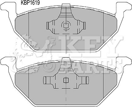 Key Parts KBP1619 - Гальмівні колодки, дискові гальма autocars.com.ua
