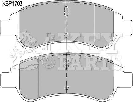 Key Parts KBP1703 - Гальмівні колодки, дискові гальма autocars.com.ua