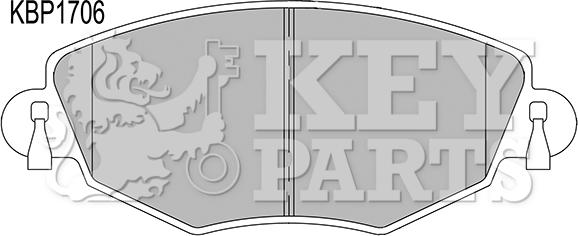 Key Parts KBP1706 - Гальмівні колодки, дискові гальма autocars.com.ua