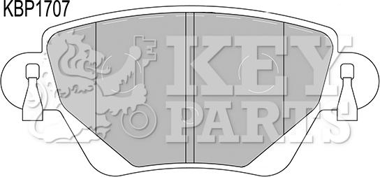 Key Parts KBP1707 - Гальмівні колодки, дискові гальма autocars.com.ua