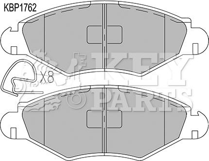 Key Parts KBP1762 - Гальмівні колодки, дискові гальма autocars.com.ua