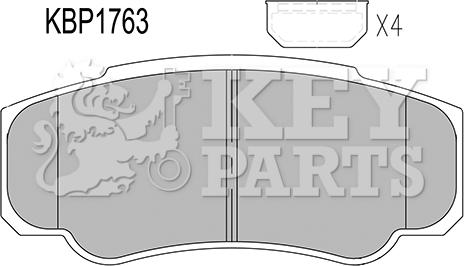 Key Parts KBP1763 - Гальмівні колодки, дискові гальма autocars.com.ua