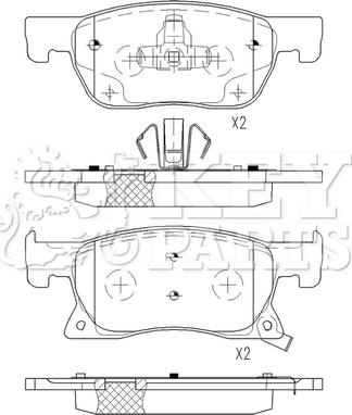Key Parts KBP2567 - Гальмівні колодки, дискові гальма autocars.com.ua