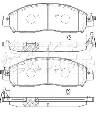 Key Parts KBP2569 - Тормозные колодки, дисковые, комплект autodnr.net