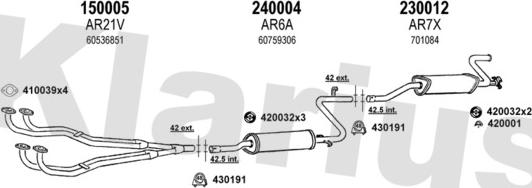 Klarius 030015E - Система випуску ОГ autocars.com.ua