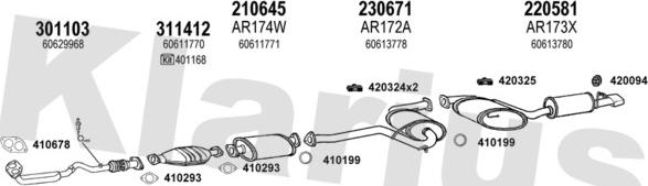 Klarius 030158E - Система випуску ОГ autocars.com.ua