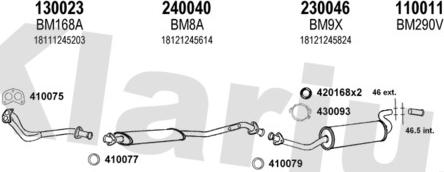 Klarius 060013E - Система випуску ОГ autocars.com.ua