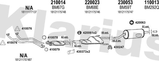 Klarius 060022E - Система випуску ОГ autocars.com.ua